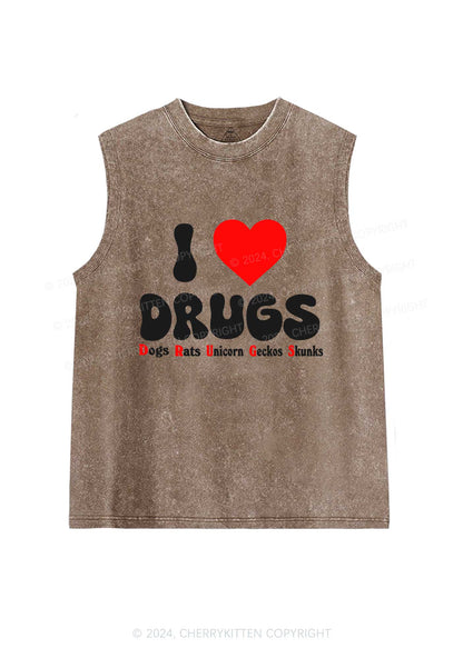 I Love Drxgs Y2K Washed Tank Cherrykitten