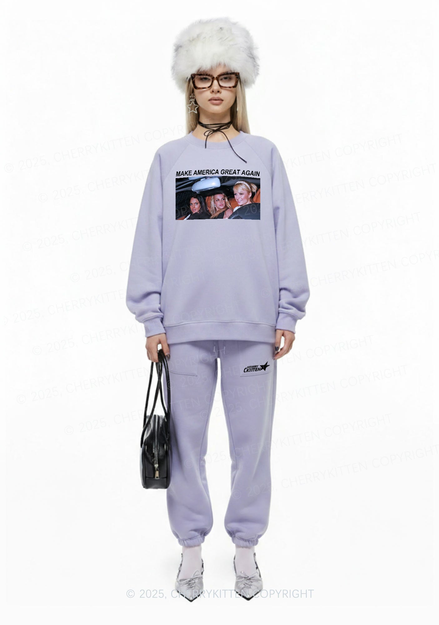 Make America Great Again Y2K Fleece Sweatshirts Set Cherrykitten