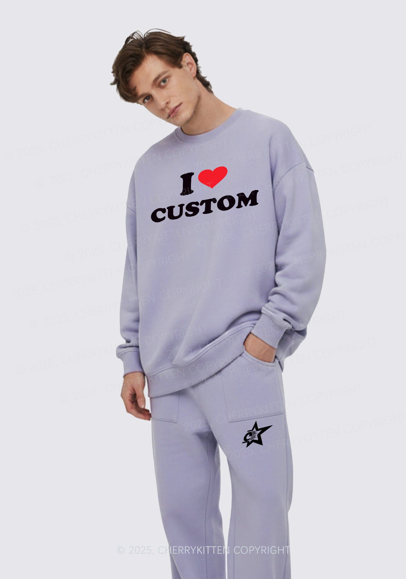 I Love Custom Personalized Y2K Fleece Sweatshirts Set Cherrykitten