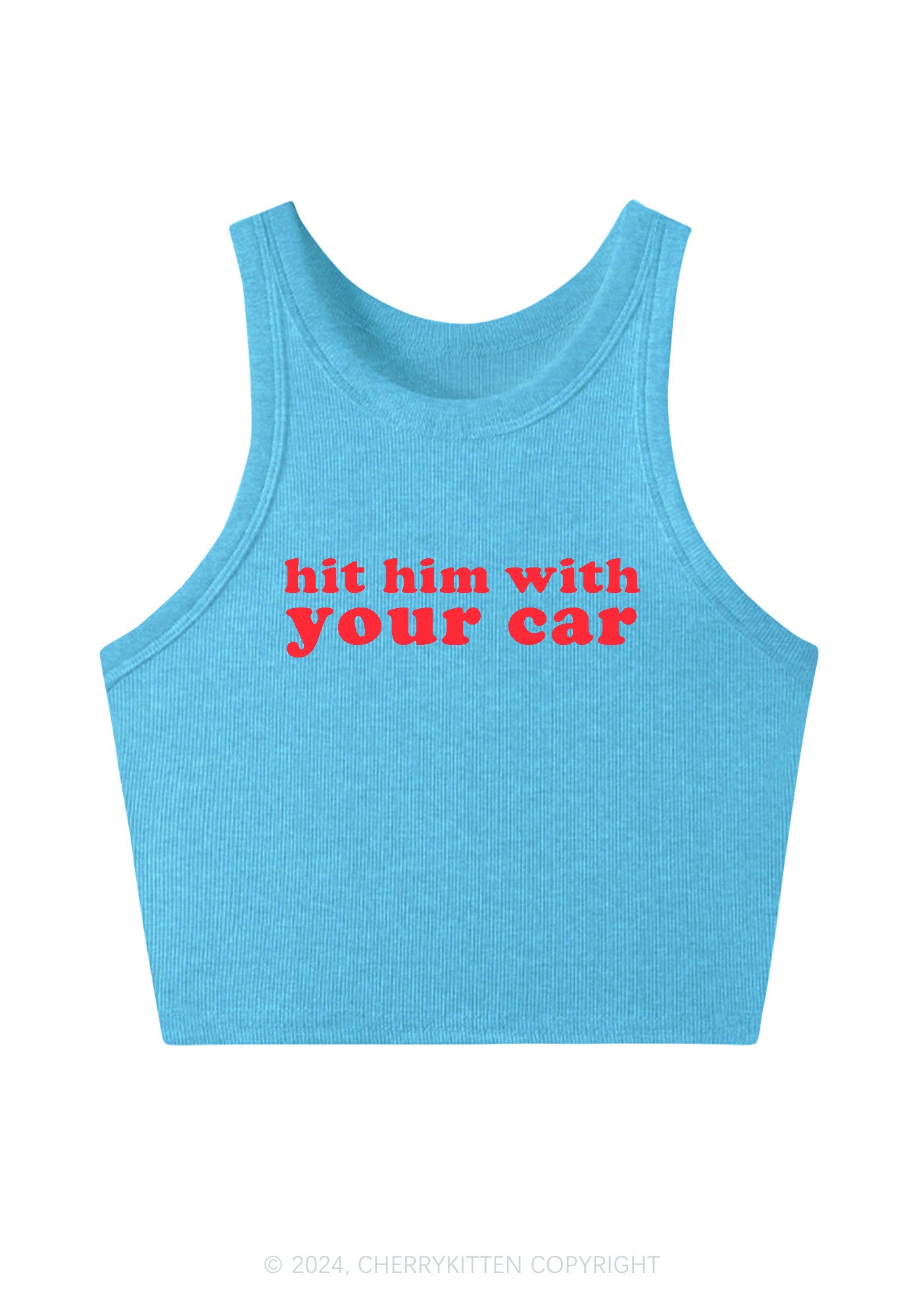 Hit Him Y2K Crop Tank Top Cherrykitten