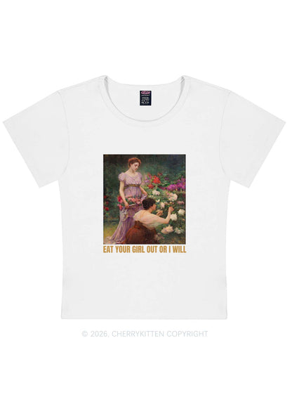 Eat Your Girl Out Painting Pride Y2K Baby Tee Cherrykitten