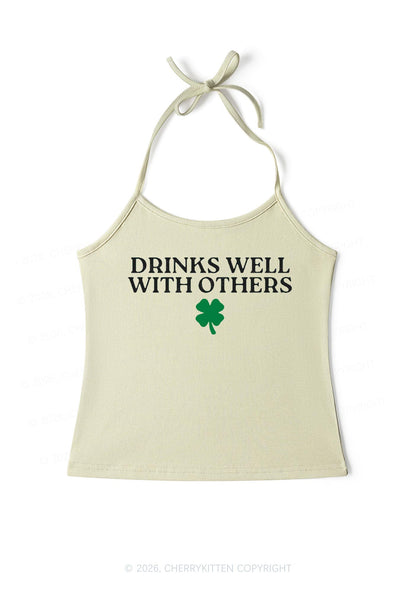 Drinks Well With Others St Patricks Y2K Halter Neck Cami Cherrykitten
