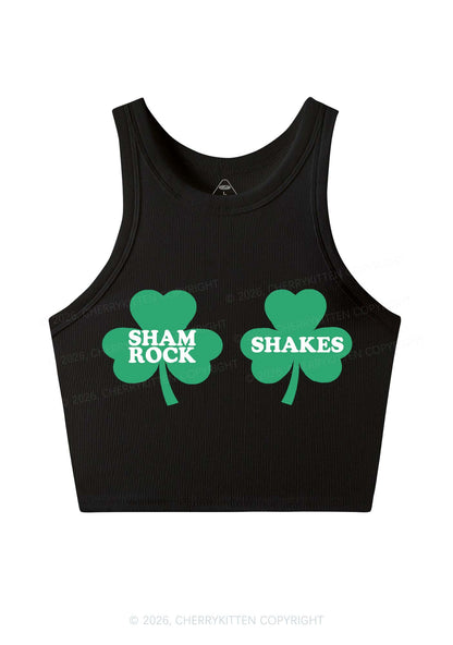 Shamrock Shakes St Patricks Y2K Crop Tank Top Cherrykitten