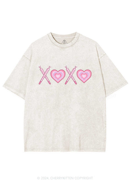 XOXO Heart Y2K Valentine's Day Washed Tee Cherrykitten