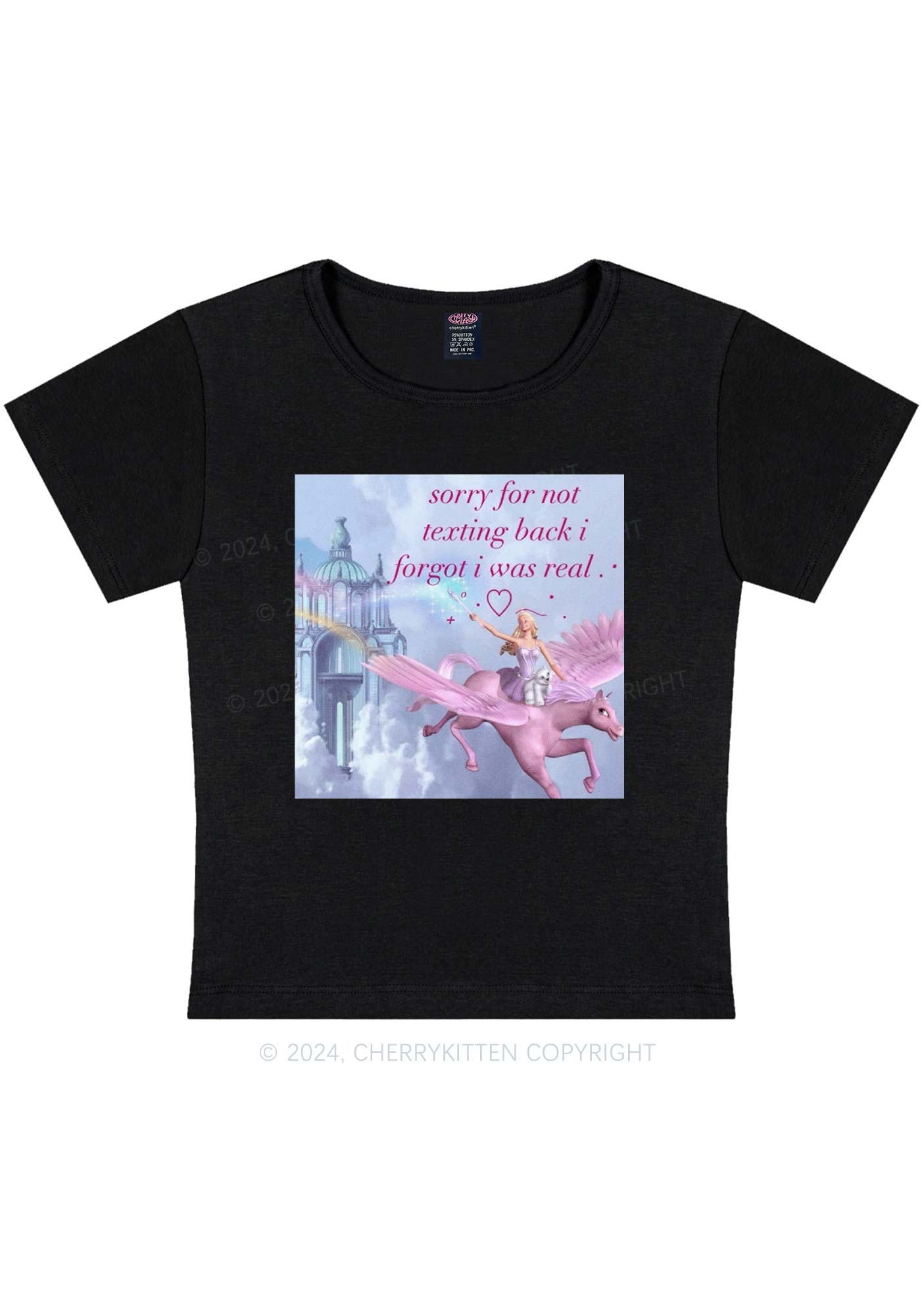 Sorry For Not Texting Back Y2K Baby Tee Cherrykitten