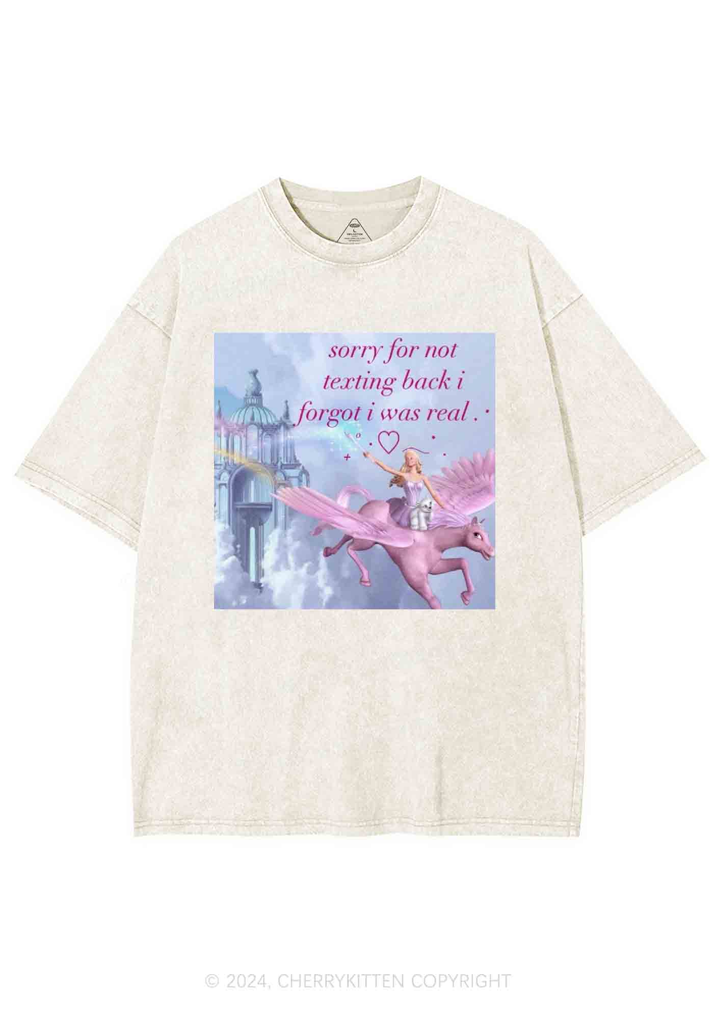 Sorry For Not Texting Back Y2K Washed Tee Cherrykitten