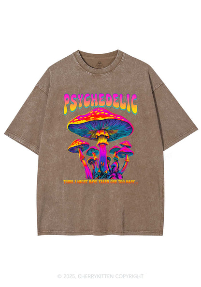 Psychedelic Mushroom Y2K Shirts Washed Tee Cherrykitten