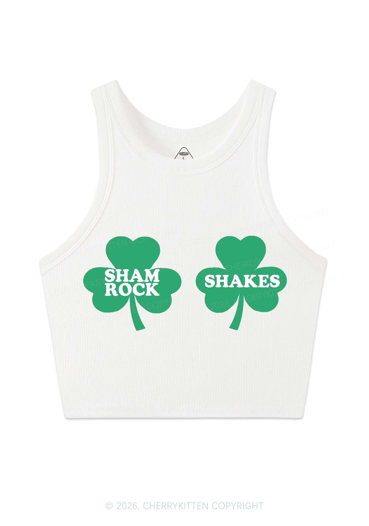 Shamrock Shakes St Patricks Y2K Crop Tank Top Cherrykitten