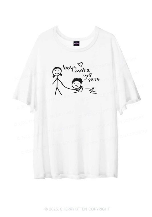 Boys Make Gr8 Pets Y2K Sheer Boyfriend Tee Cherrykitten