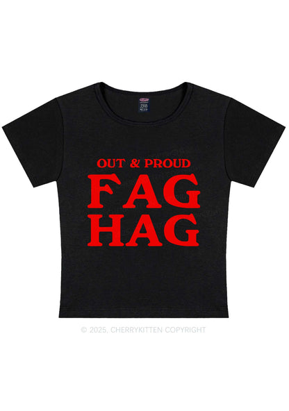 Fag Hag Pride Y2K Baby Tee Cherrykitten