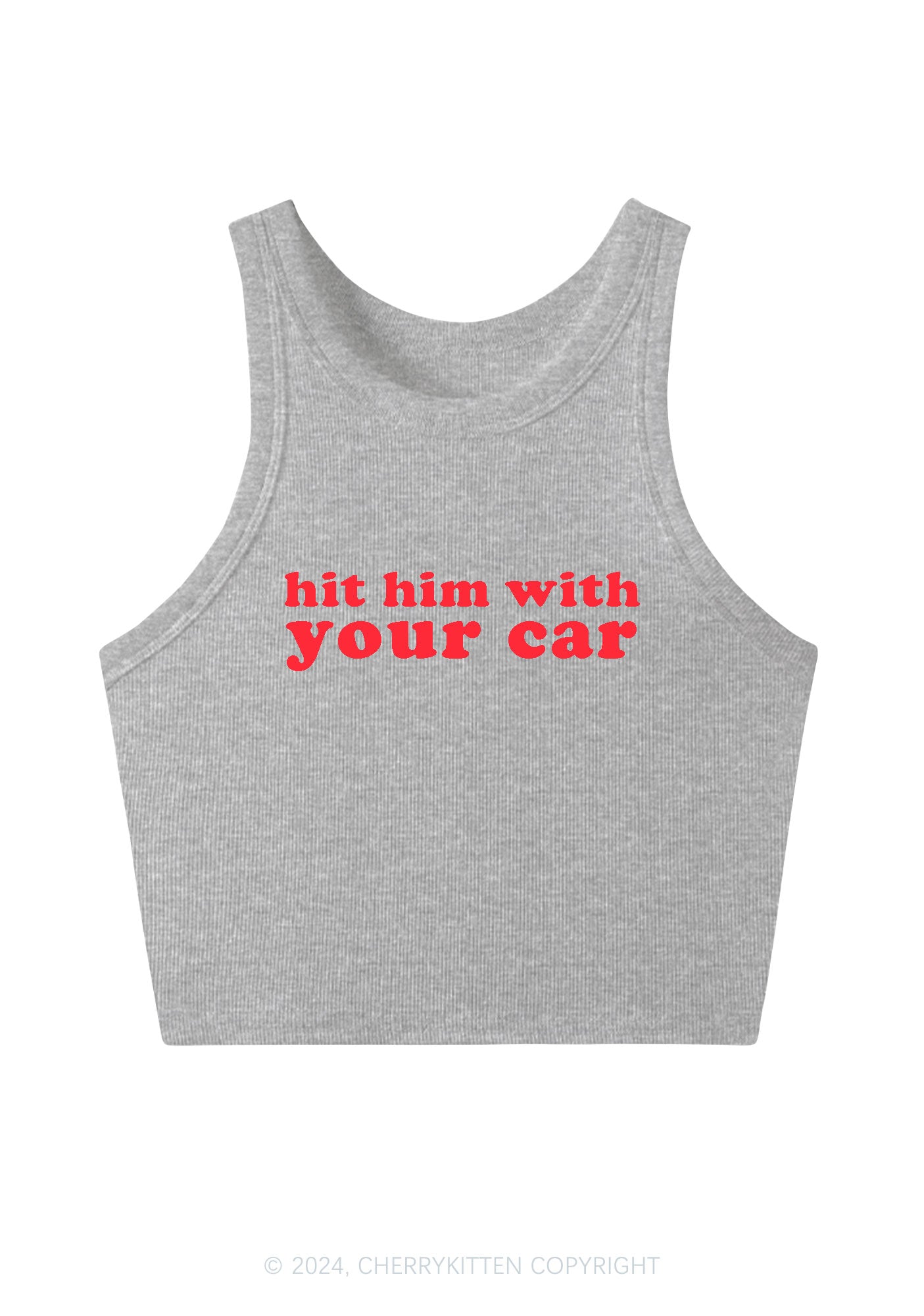 Hit Him Y2K Crop Tank Top Cherrykitten