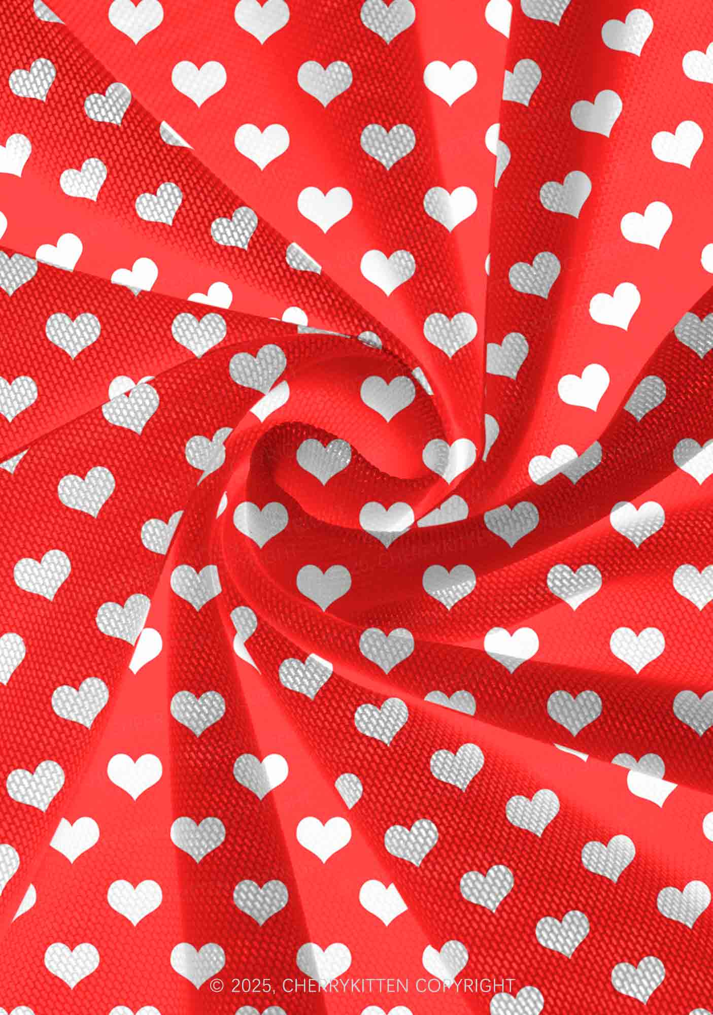 White Heart On Red Valentine's Day Y2K Print Mini Layered Skirt Cherrykitten