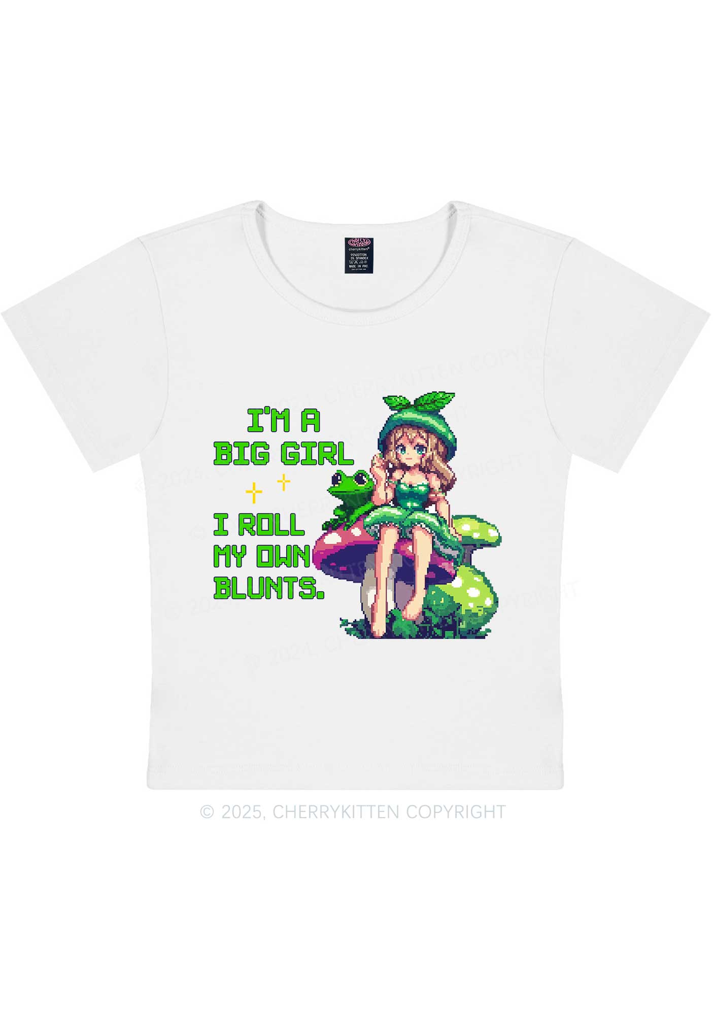 Roll My Own Blunts Y2K Baby Tee Cherrykitten