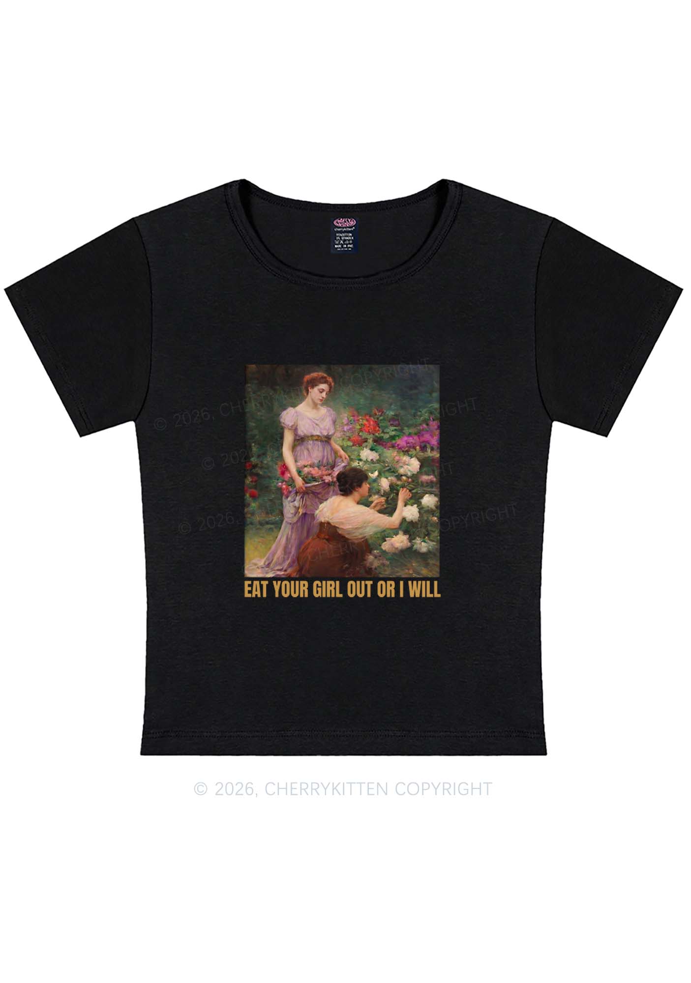 Eat Your Girl Out Painting Pride Y2K Baby Tee Cherrykitten