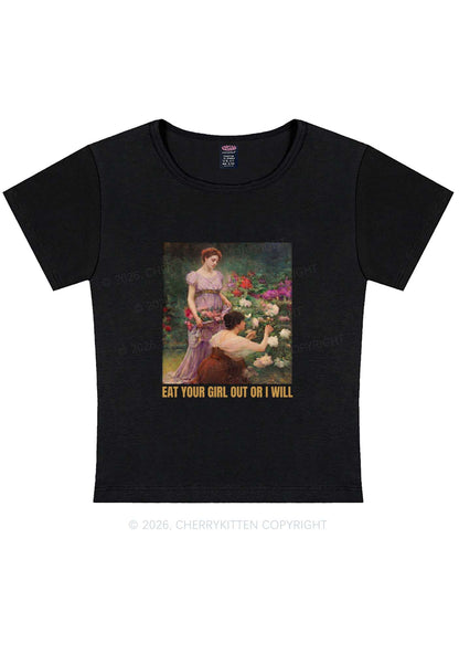 Eat Your Girl Out Painting Pride Y2K Baby Tee Cherrykitten