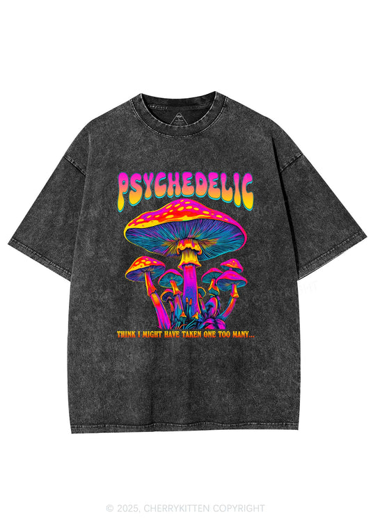 Psychedelic Mushroom Y2K Shirts Washed Tee Cherrykitten