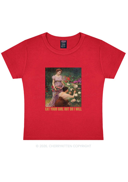 Eat Your Girl Out Painting Pride Y2K Baby Tee Cherrykitten