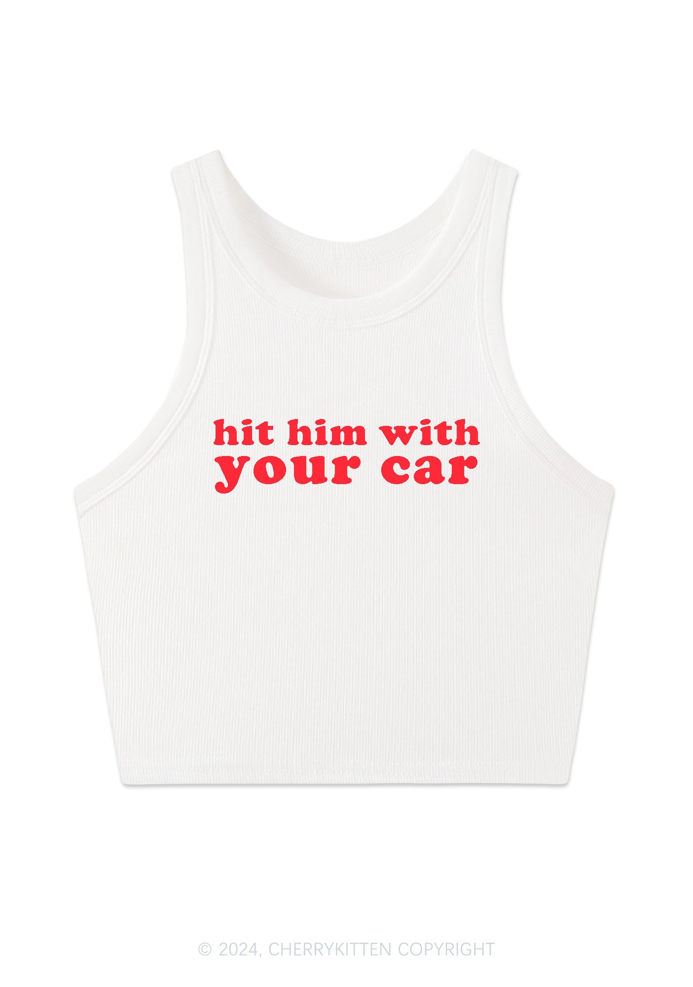 Hit Him Y2K Crop Tank Top Cherrykitten