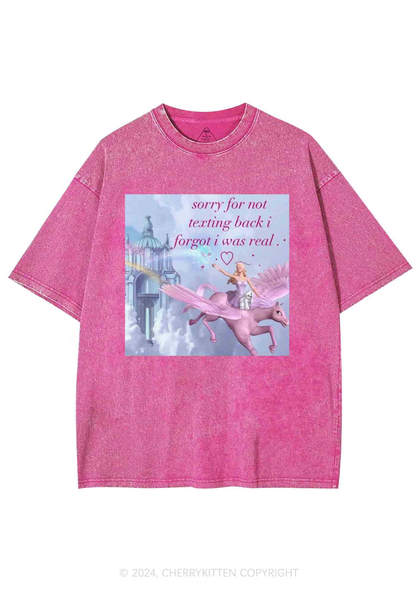 Sorry For Not Texting Back Y2K Washed Tee Cherrykitten