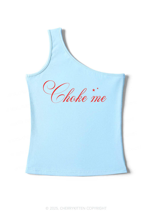 Choke Me Y2K One Shoulder Tank Top Cherrykitten