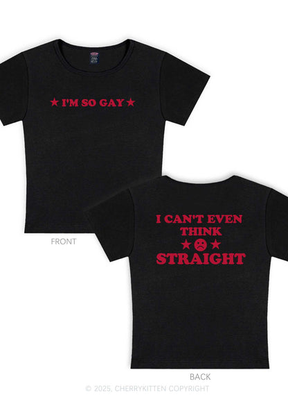 Im So Gay Two Sides Pride Y2K Baby Tee Cherrykitten