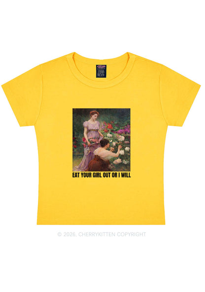 Eat Your Girl Out Painting Pride Y2K Baby Tee Cherrykitten
