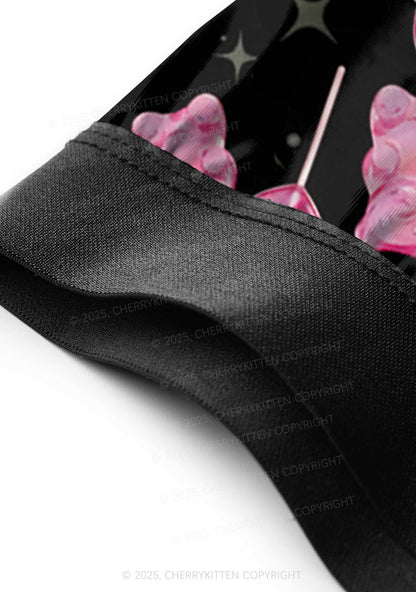 Lollipops Gummies Valentine's Day Y2K Print Couples Boxer Thong Set Cherrykitten