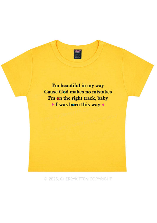I Was Born This Way Pride Y2K Baby Tee Cherrykitten