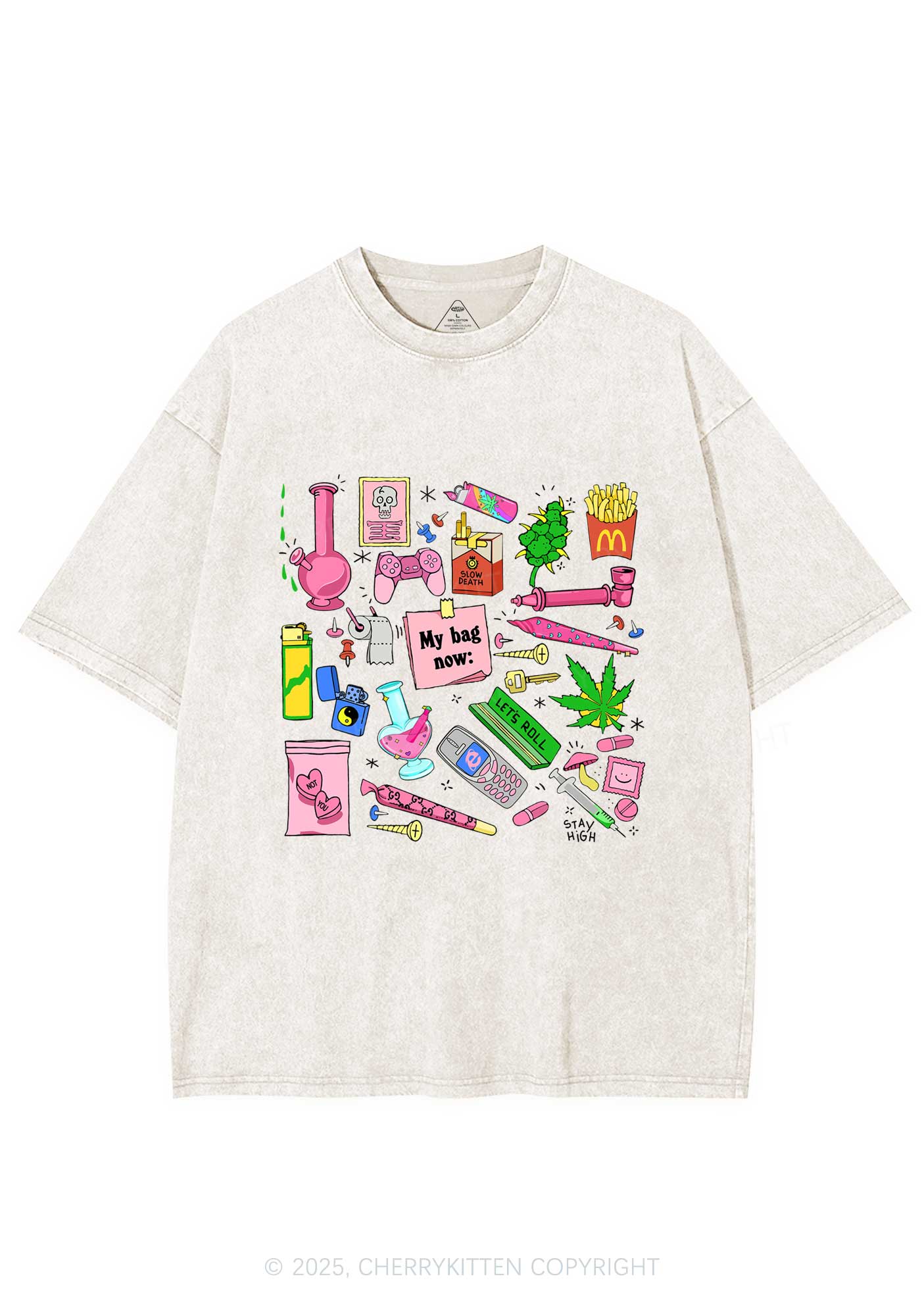 My Bag Now Y2K Washed Tee Cherrykitten