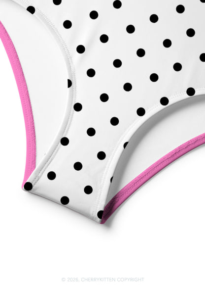 Butch Bait White Dots Y2K Print Bikini Set Cherrykitten