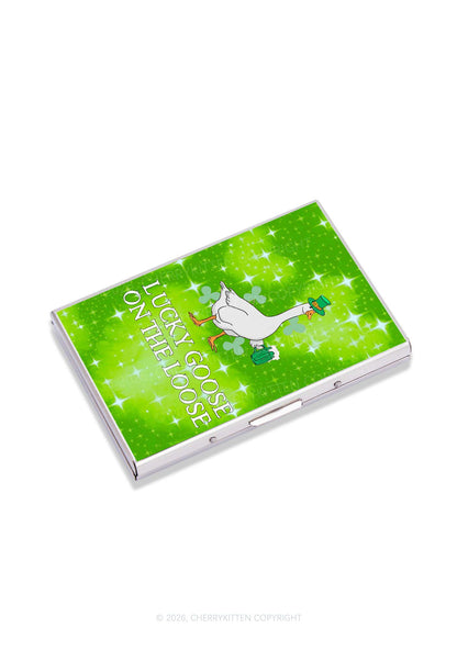 Lucky Goose On The Loose St Patricks Y2K Mirror Cigarette Case Cherrykitten