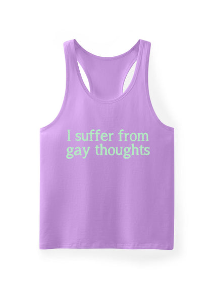 Suffer From Gay Thoughts Pride Y2K Men Racerback Tank Top Cherrykitten