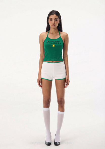 Drinks Well With Others St Patricks Y2K Halter Neck Cami Cherrykitten