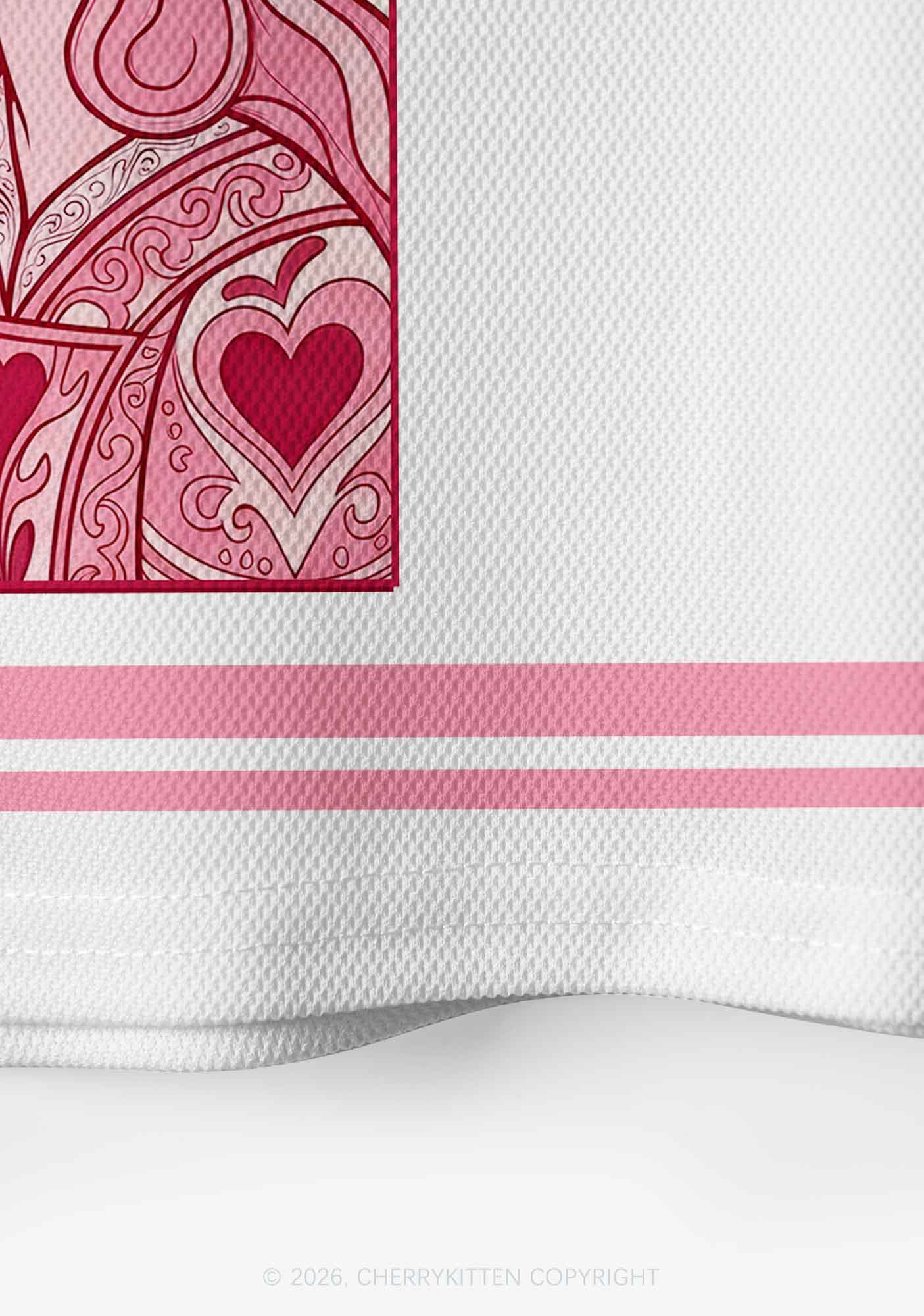 Two Pink Queens Kissing Pride Y2K Crop Sport Jersey Shirts Cherrykitten