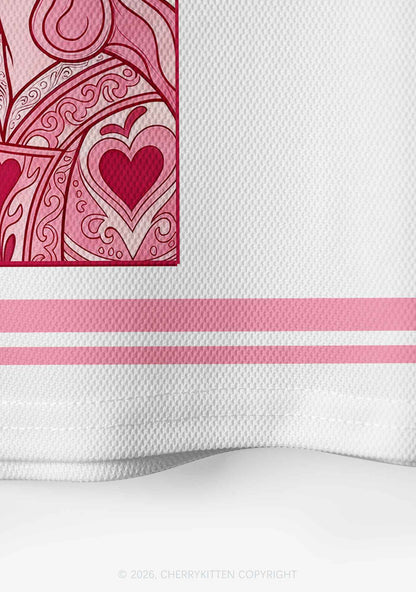 Two Pink Queens Kissing Pride Y2K Crop Sport Jersey Shirts Cherrykitten
