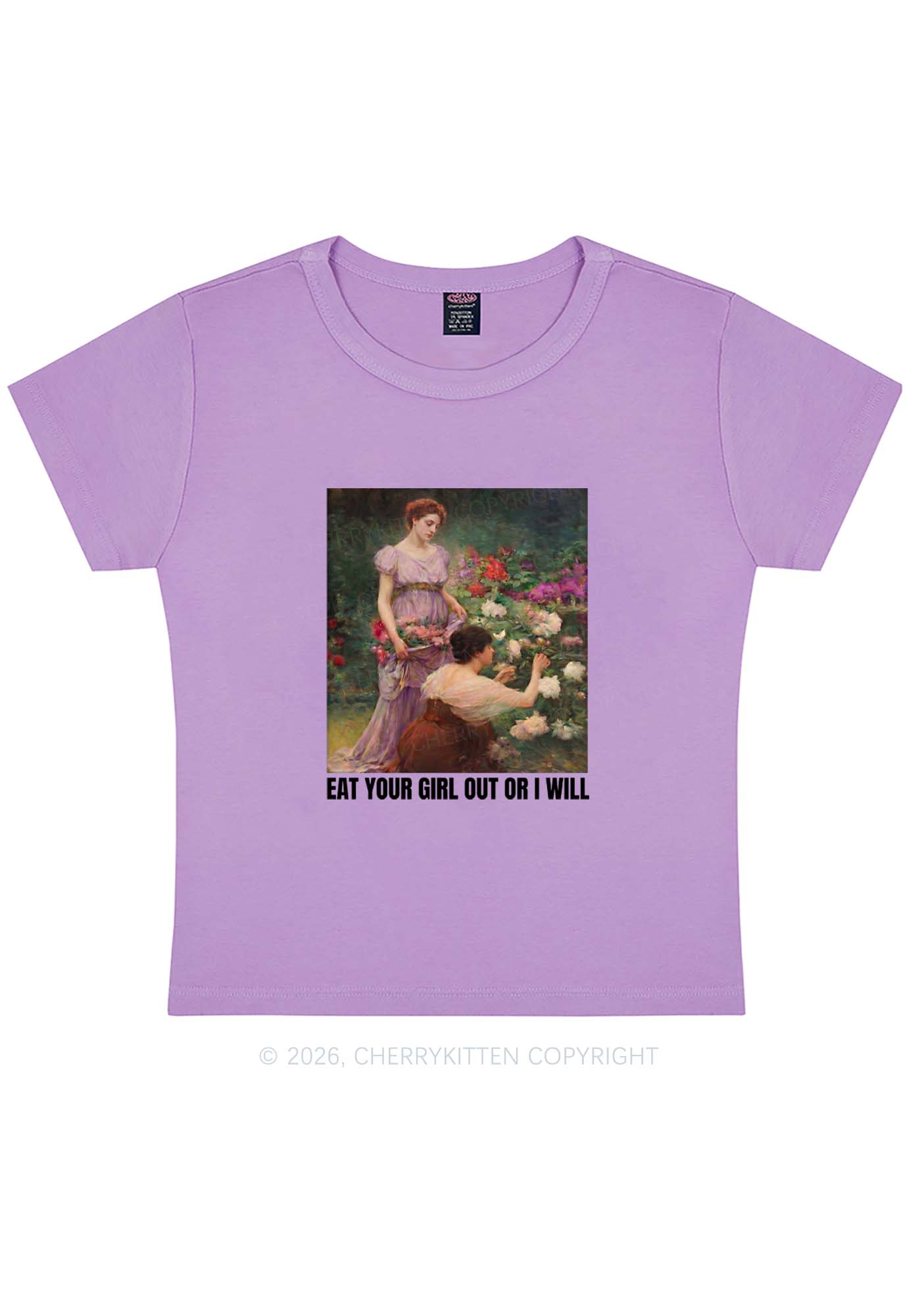 Eat Your Girl Out Painting Pride Y2K Baby Tee Cherrykitten
