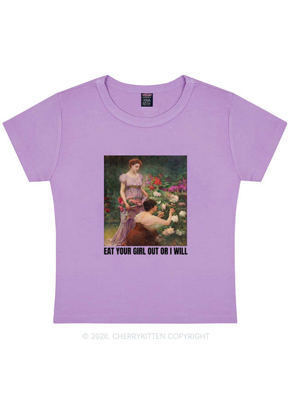 Eat Your Girl Out Painting Pride Y2K Baby Tee Cherrykitten