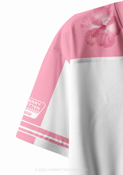 Two Pink Queens Kissing Pride Y2K Crop Sport Jersey Shirts Cherrykitten
