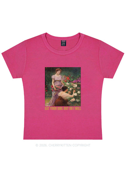 Eat Your Girl Out Painting Pride Y2K Baby Tee Cherrykitten