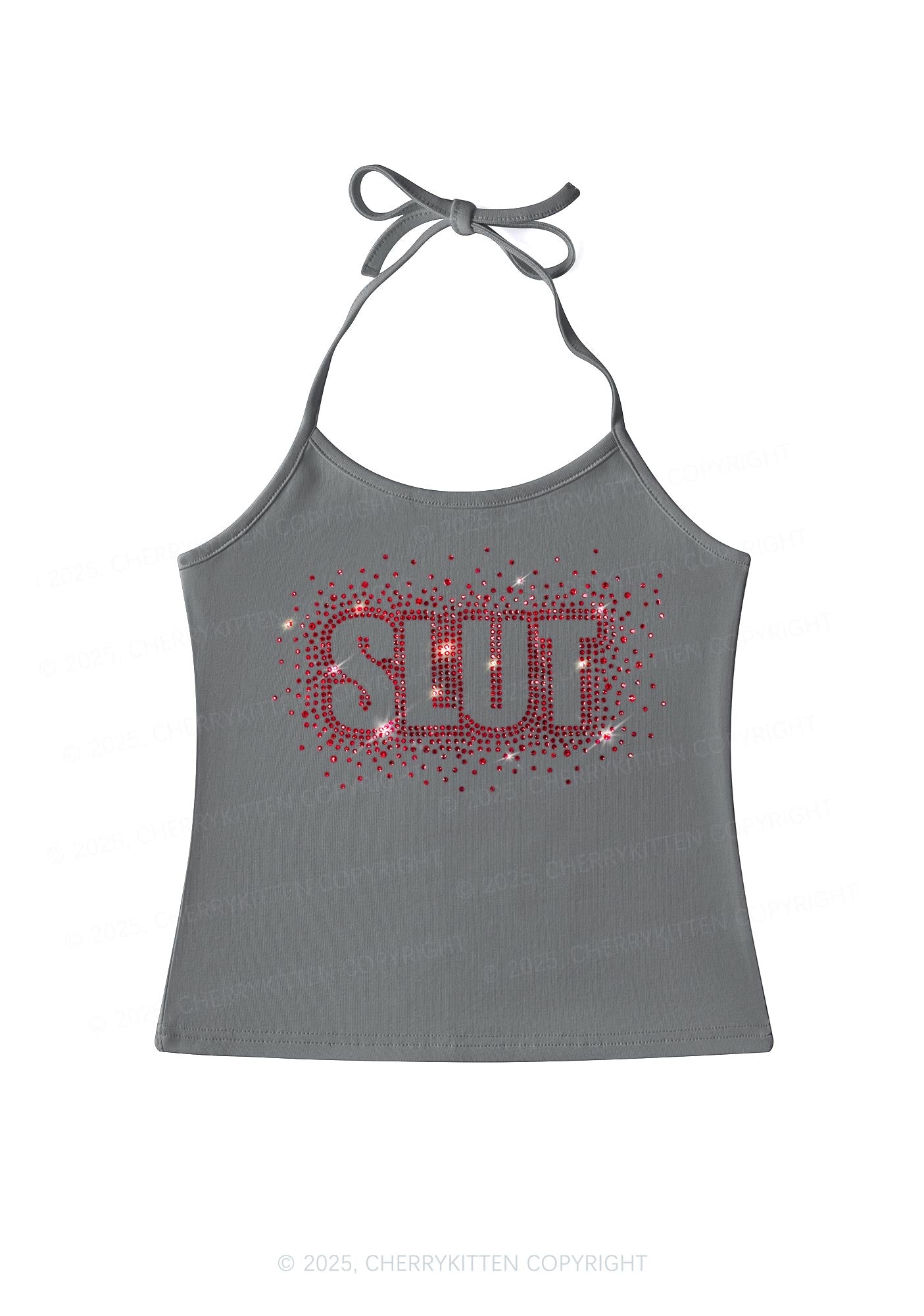 Rhinestone Special Slxt Y2K Halter Neck Cami Cherrykitten