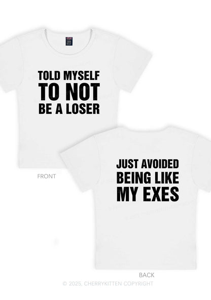 Not Be A Loser Two Sides Y2K Baby Tee Cherrykitten