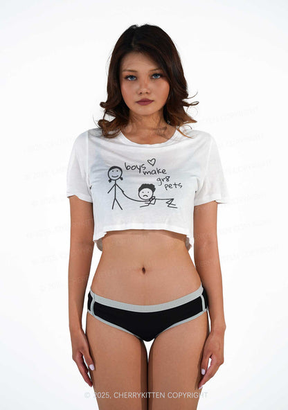 Boys Make Gr8 Pets Y2K Sheer Crop Tee Cherrykitten