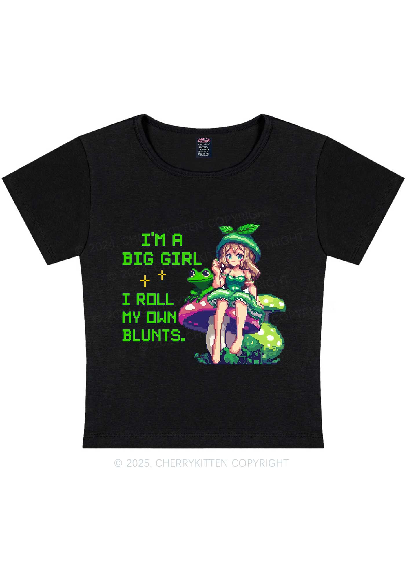Roll My Own Blunts Y2K Baby Tee Cherrykitten