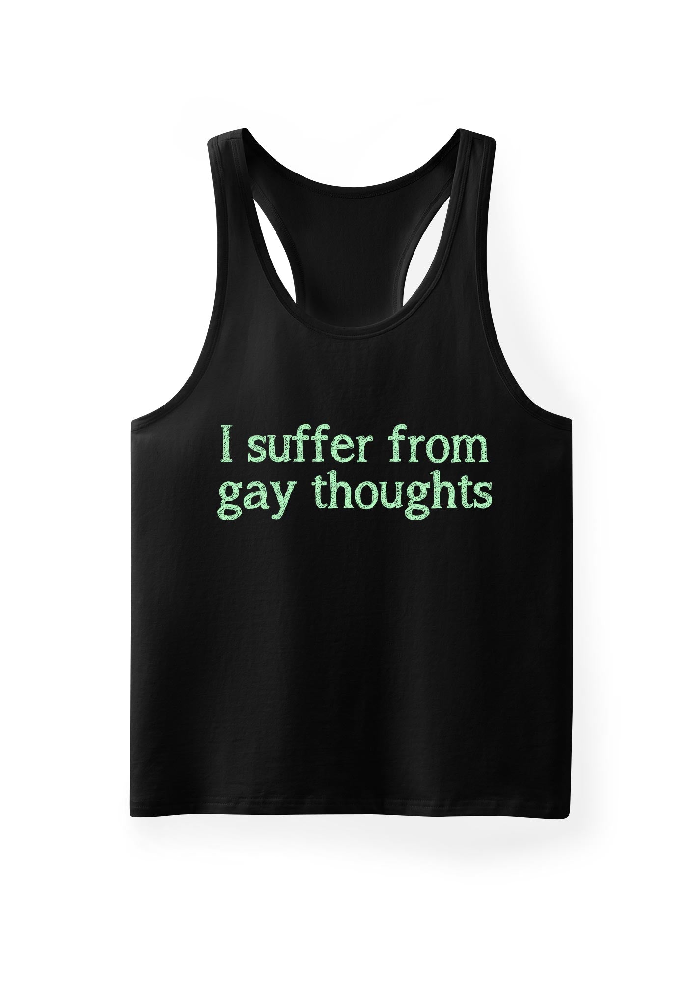 Suffer From Gay Thoughts Pride Y2K Men Racerback Tank Top Cherrykitten