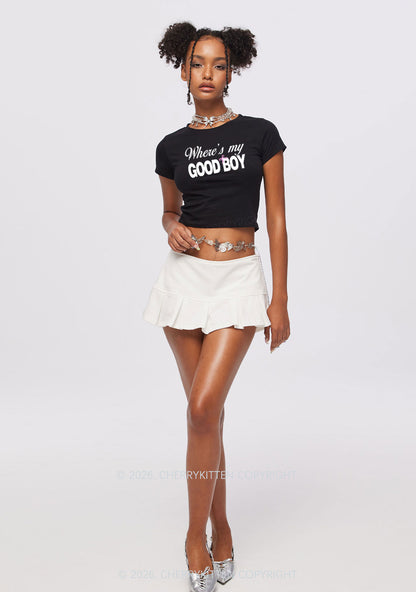 Wheres My Good Boy Y2K Baby Tee Cherrykitten
