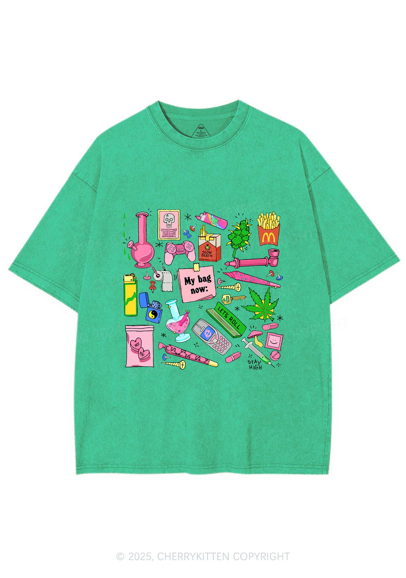 My Bag Now Y2K Washed Tee Cherrykitten