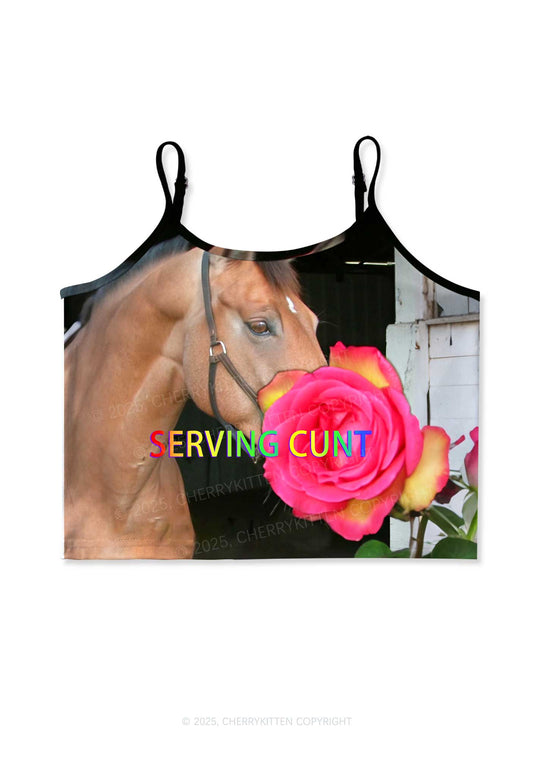 Serving Cxxt Y2K Print Cami Crop Top Cherrykitten
