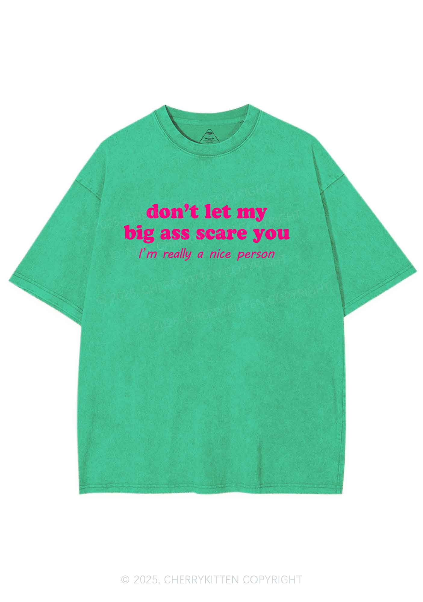 Big Axx Scare You Y2K Shirts Washed Tee Cherrykitten