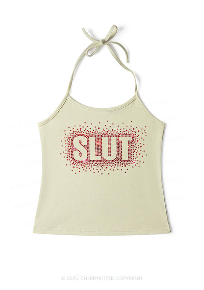Rhinestone Special Slxt Y2K Halter Neck Cami Cherrykitten