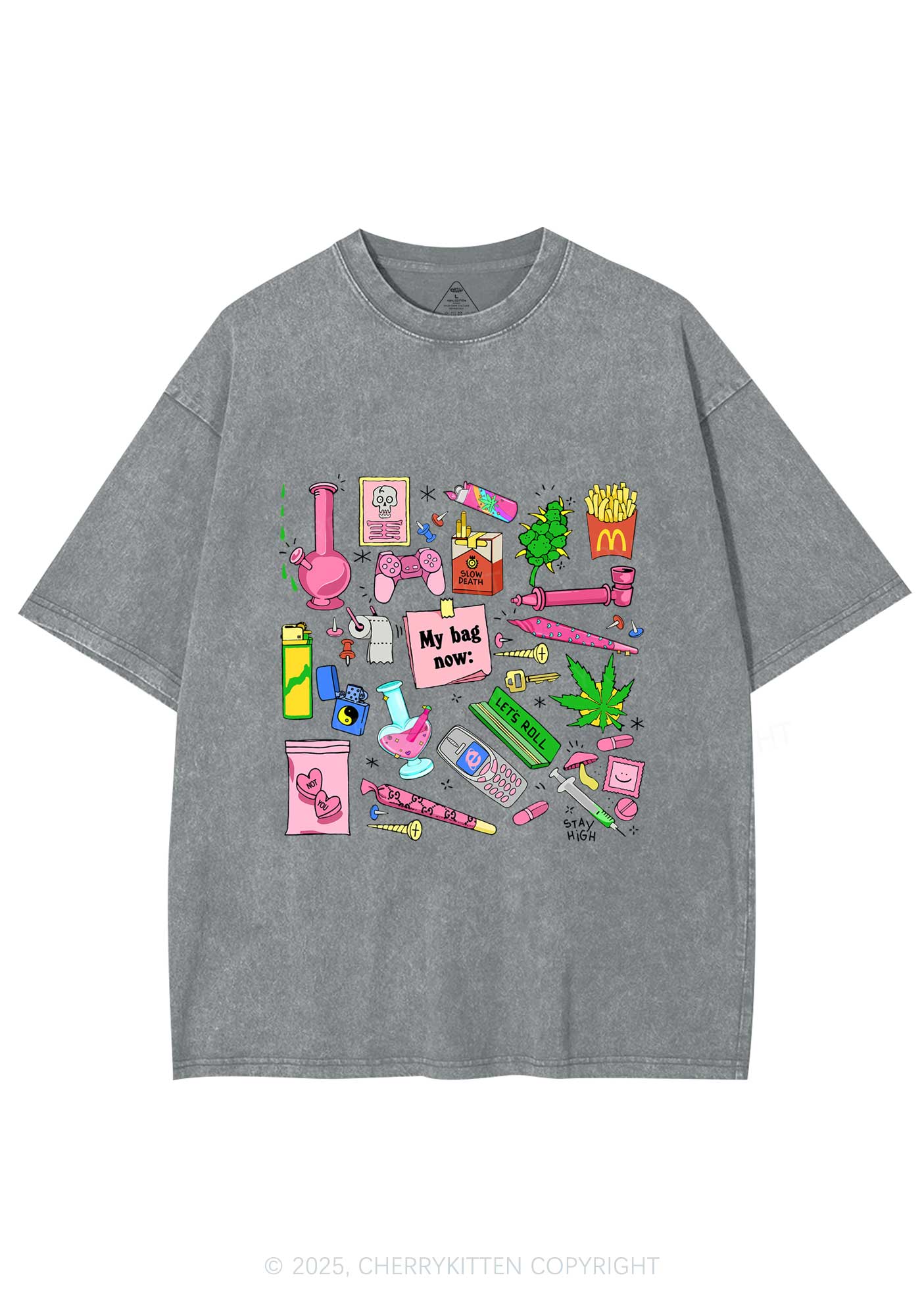My Bag Now Y2K Washed Tee Cherrykitten